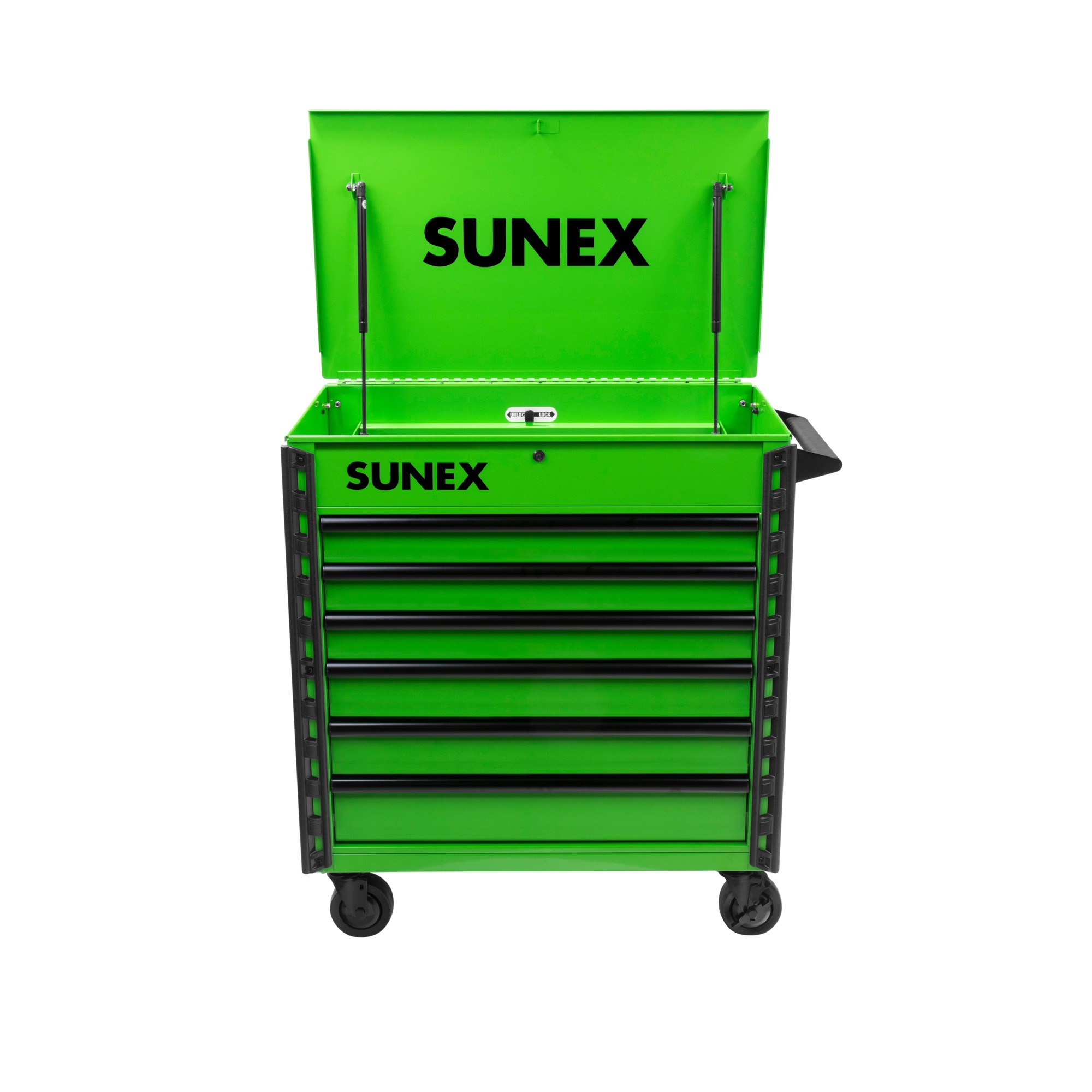 SUNEX TOOLS, Model #8056FDLG, Premium Full Drawer Service Cart - Green